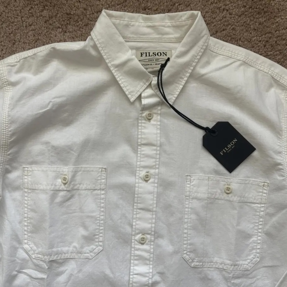 Filson chambray workshirt, white large